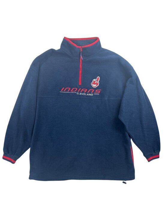 Lee Other - VTG Cleveland Indians Chief Wahoo 1/4 Zip Fleece Sweatshirt Pullover Men’s L
